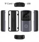 M10S mini WiFi slimme video-deurbelcamera, 720P HD draadloze afstandsbediening voor thuisbeveiliging, deurbelcamera Nachtzicht met 2-weg audio, weerbestendig  black