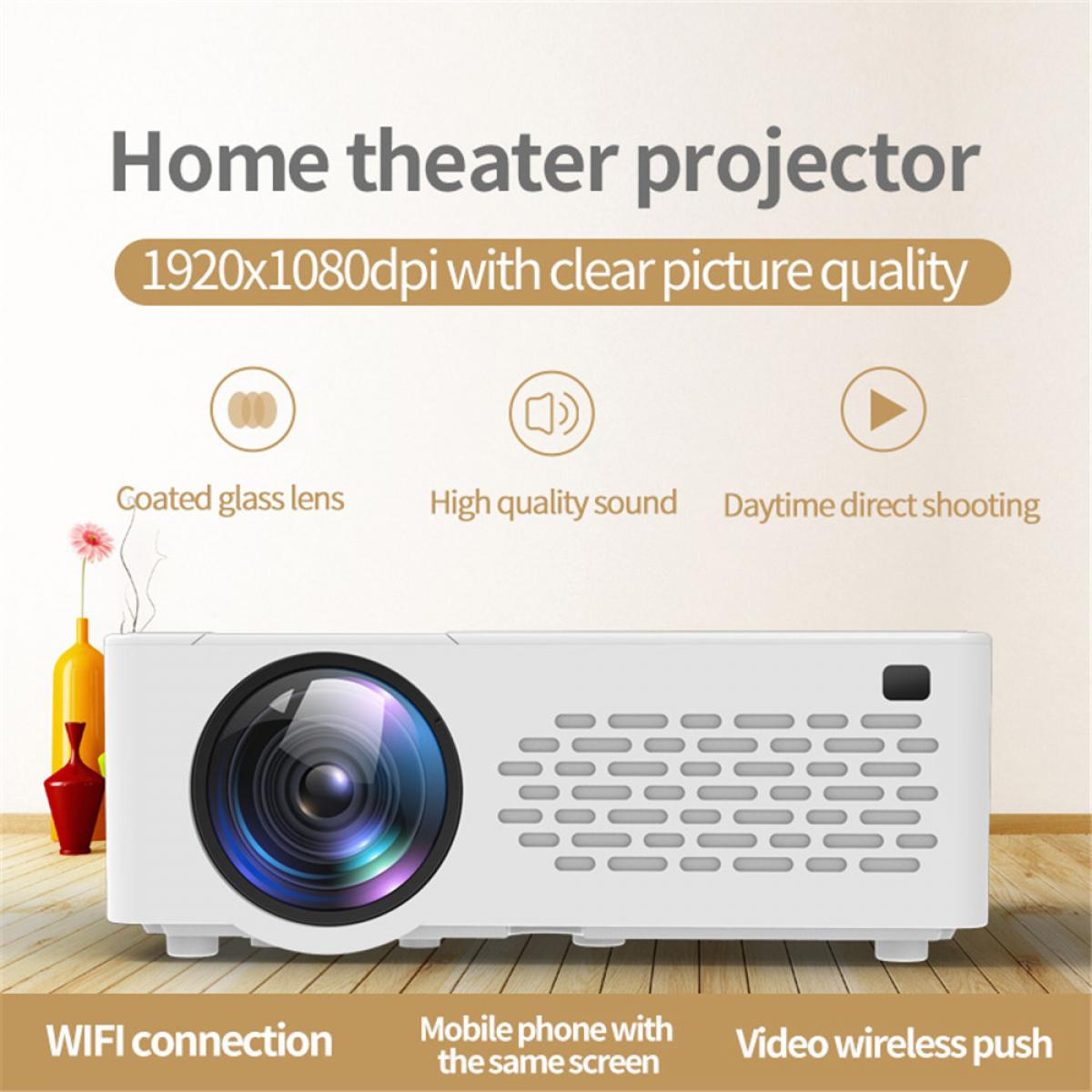 J12 Mini Projector Открытый кинопроектор со 100-дюймовым экраном для проектора, 1080P, совместим с TV Stick, видеоиграми, HDMI, USB, TF, VGA, AUX, AV [правила США]
