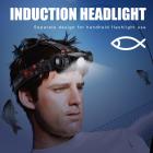 BORUiT - Induktionsstrålkastare XPE RJ-020 med rörelsesensor, uppladdningsbar LED-uppladdningsbar ficklampa, camping- eller jaktljus, 18650 lm