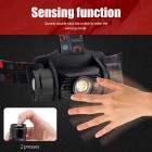 BORUiT - Induktionsstrålkastare XPE RJ-020 med rörelsesensor, uppladdningsbar LED-uppladdningsbar ficklampa, camping- eller jaktljus, 18650 lm