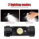 BORUiT - Induktionsstrålkastare XPE RJ-020 med rörelsesensor, uppladdningsbar LED-uppladdningsbar ficklampa, camping- eller jaktljus, 18650 lm