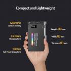 Täysvärinen RGB-täyttövalo taskuvalo sisäänrakennettu 12w ladattava akku LED-kameravalo 360° 12 valotehosteet alumiiniseospaneeli videovalo