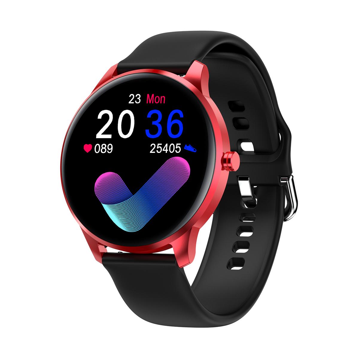 LW29 1.28 pollici AMOLED full circle full touch orologio sportivo ultra sottile ultra sottile supporta la frequenza cardiaca, la pressione sanguigna e l'ossigeno nel sangue modalità sportive multiple IP68 impermeabile nero rosso