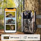LTE 4G Cellular Trail Cameras 30MP 4k Live Video Wireless Camera for Wildlife Monitoring with 120°Detection Range Motion Activated Night Vision Waterproof  (EU Plug)