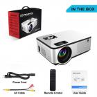 WiFi-projektor med samme skærm, 360 graders flip, 2800 lumen, 120-tommers skærm, understøtter 1080P fuld HD, LED-lys, 50.000 timer, bærbar projektor kompatibel med TV-stick, smartphone, tablet, HDMI, USB, VGA, AV EU-standard