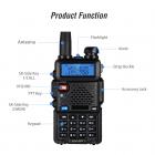 BF-UV5R Tvåvägsradio, 5w Dubbelband, 136-174MHz VHF/400-520MHz UHF, 128 Kanaler, 5-10km Distans