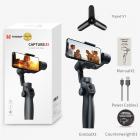 Super stabil anti-shake tre-akset gimbal stabilisator (sæt), velegnet til iPhone- og Android-telefoner og GoPro-sportskameraer, med dynamisk ansigts- / objekt-tracking-funktion