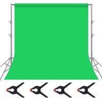 1,8 * 2,8 m groene mousseline achtergrond, opvouwbare zachte naadloze keyingdoek met 4 veerklemmen, gebruikt voor videofotografie en tv