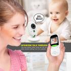Babyphone Video Su Schermo Da 2 Pollici Con Telecamera Remota Wireless, Visione Notturna, Monitoraggio Della Temperatura e Chiamate Bidirezionali Da Utilizzare Con Una Presa DI Corrente WiFi EU a 2,4 GHz