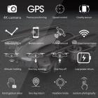 GPS-positionering för vuxna, 4K fyrkamera med dubbla kameror, med automatisk retur, ruttplanering, 360 ° surroundflyg, start och landning med en nyckel, lätt för nybörjare att använda