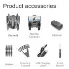 GPS-positionering för vuxna, 4K fyrkamera med dubbla kameror, med automatisk retur, ruttplanering, 360 ° surroundflyg, start och landning med en nyckel, lätt för nybörjare att använda