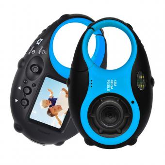 Cámara para niños linda cámara 12MP 4 × zoom digital, cámara digital para niños con video, mini cámara para niños con marcos de fotos para niños y niñas (negro y azul)