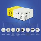 Mini proiettore LED tascabile, supporto 1080p Full Hd - compatibile con TV Stick (spina europea)