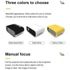 Projetor de bolso YG280 LED 1080p para home theater portátil - amarelo (plugue UE)