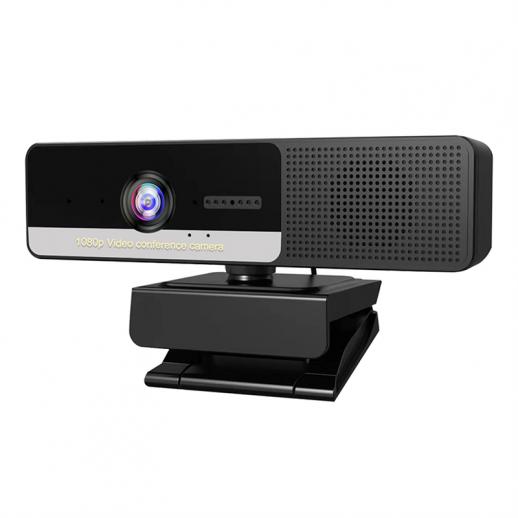 Microfone H200, alto-falante e lente 1080P três-em-um de streaming de alta definição webcam empresarial com proteção de privacidade, foco fixo, webcam H200 de alta definição grande angular USB para reuniões YouTube Skype FaceTime Hangouts, PC Mac laptop d