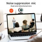 Webcam V30 1080P com microfone e luz de anel, webcam plug and play, brilho ajustável, webcam de streaming, webcam USB para PC desktop MAC, Zoom Skype YouTube