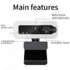 C202 30fps Webbkamera med fyllningsljus och mikrofon, autofokus, 2k Hd USB Plug and Play-webbkamera, justerbar ljusstyrka, integritetsskydd, lämplig för PC Desktop Mac/Zoom/Skype/YouTube