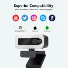C202 30fps Webbkamera med fyllningsljus och mikrofon, autofokus, 2k Hd USB Plug and Play-webbkamera, justerbar ljusstyrka, integritetsskydd, lämplig för PC Desktop Mac/Zoom/Skype/YouTube