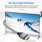 Cavo HDMI 8K 6.6ft, HDMI 2.1 Cavo HDMI intrecciato in nylon ad alta velocità 48 Gbps con eARC HDR10