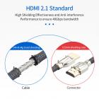 Cavo HDMI 8K 6.6ft, HDMI 2.1 Cavo HDMI intrecciato in nylon ad alta velocità 48 Gbps con eARC HDR10