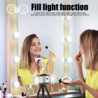 Automaattinen kasvojenseurantajalusta 360 ° pyörivä puhelinkamerateline selfie-rengasvalolla, ei sovellusta