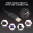 USB-gamingheadset Virtuellt surroundljud Trådbundet öronmonterat PC-headset med mikrofoner och LED-ljus, för PS4 / PS5 / Mac / bärbara datorer