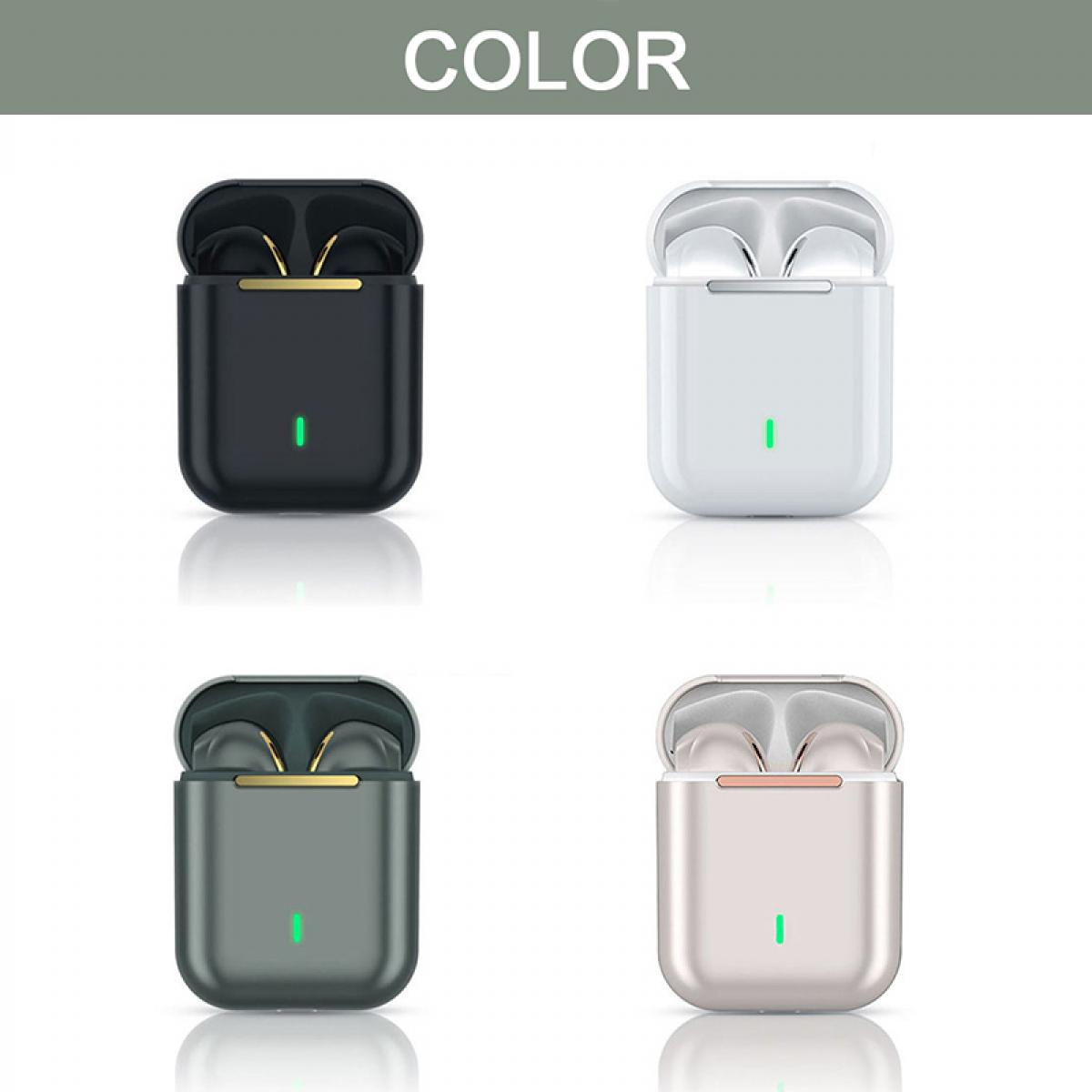 TWS Bluetooth-hodetelefoner Stereo True Wireless Headset Ørepropper i øret Håndfrie øretelefoner Ørepropper for mobiltelefon Hvit