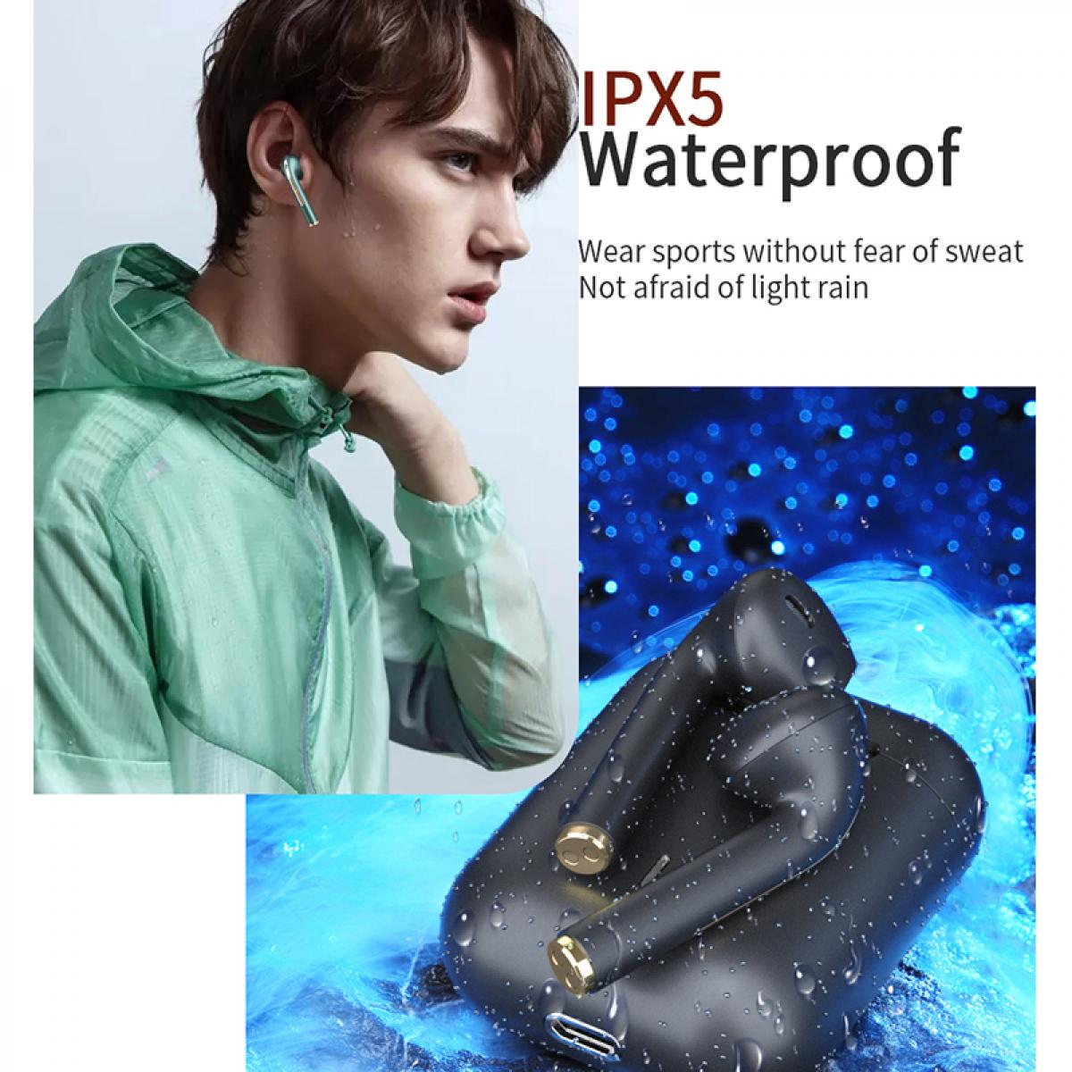 TWS Bluetooth-hodetelefoner Stereo True Wireless Headset Ørepropper i øret Håndfri øretelefoner ørepropper for mobiltelefon grønn