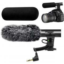 Kamera Mikrofoni, Superkardioidinen Shotgun-mikrofoni DSLR:lle Lähihaastatteluihin, Kohinanvaimennus Videomikrofoni Canonille Nikonille Sonylle Fujifilmille Tuulensuojalla, Yhteensopiva Kameran kanssa 3.5 mm TRS-liittimellä, Kentfaith