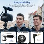 Kamera mikrofon, superkardioid shotgunmikrofon for DSLR nære intervjuer, støyreduserende videomikrofon for Canon Nikon Sony Fuji med vindskjerm, kompatibel med kamera med 3.5mm TRS-plugg, Kentfaith