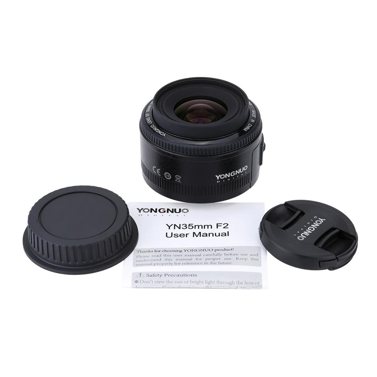 Yongnuo YN35mm F2 objektiv 1:2 AF/ MF vidvinkel fast / fast fokus AF-objektiv for Canon EF-montering EOS-kameraer
