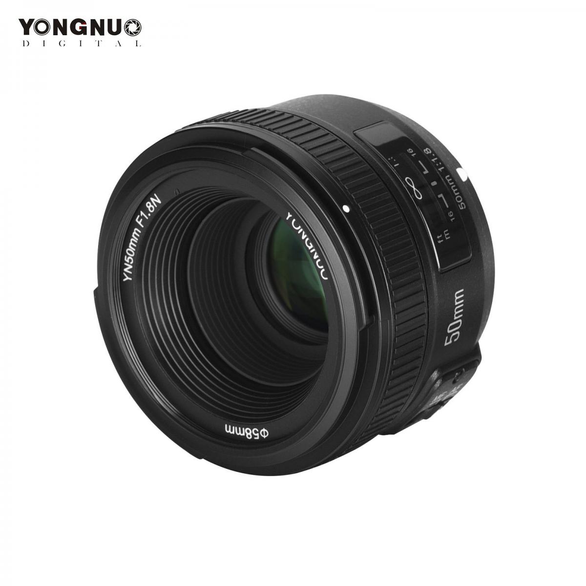 Yongnuo YN 50 mm f / 1.8N Lente de enfoque fijo estándar Autofocus para cámaras SLR digitales Nikon F-mount