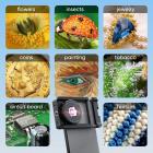 Puhelimen makrolinssi, 100X mikroskooppi Android / iPhone mikrokameralle LED-valolla CPL-taskulla, yhteensopiva älypuhelimen lisävarusteiden kanssa Macro Focus Glass for Gift.