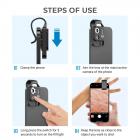 Mikroskop telefonu z CPL soczewką/światłem LED, najlepszy czytnik mikroskopowy 200X z uniwersalnym klipsem do telefonu nadzory z telefonem iPhone/Andriod- aby się mikroświatem dla dzieci i dorosłych