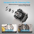 Makro telefon objektiv med 100X / 150X / 200X objektiv i 1 sæt indbygget CPL filter LED lys