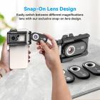Makro telefon objektiv med 100X / 150X / 200X objektiv i 1 sæt indbygget CPL filter LED lys