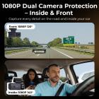 4G LTE Cámara de Tablero Frontal e Interior, Vista Remota en Vivo, Alerta Instantánea a través de la App, Modo Estacionamiento 24/7, GPS, Visión Nocturna IR 1080P Kentfaith