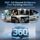 4 Cámaras de Tablero de Canales, Vista de 360°, 2K Frontal 1080P Trasera Interior Izquierda Derecha Cámara de Coche, Visión Nocturna IR, WDR, WiFi 5G, Modo de Estacionamiento 24H, Sensor G, Cable OBD Incluido, Kentfaith