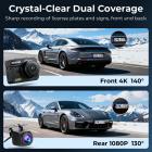 4K Dash Cam Anteriore e Posteriore con GPS, 5G WiFi, Visione Notturna Starlight, G-Sensor, Modalità Parcheggio 24H Kentfaith