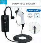 Amerikkalainen standardi AC (J1772) Type1 merkkivalon latauspistooli, kannettava EV laturi (16 ampeeria, 110-240V, vaihdettava virtalatauslaatikko, 16,3 jalkaa kaapeli), sähköauton kannettava laturi NEMA 6-20P