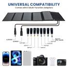 40W bärbar solpanel laddare med dubbel USB (5V / 4A totalt) & DC (18V1.6A), IPX4 vattentät solladdare för camping, kompatibel med iPhone 14/13/12/11/Xs, iPad, Samsung Galaxy