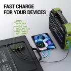 Painel Solar Dobrável 100W, Kit IP67 Painel Solar Portátil Impermeável com QC 3.0 e Saídas USB-C, Suporte Ajustável Carregador Solar Dobrável para Outdoor RV Camping Van Off-Grid Solar Backup