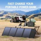 Painel Solar Dobrável 100W, Kit IP67 Painel Solar Portátil Impermeável com QC 3.0 e Saídas USB-C, Suporte Ajustável Carregador Solar Dobrável para Outdoor RV Camping Van Off-Grid Solar Backup