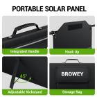 Painel Solar Dobrável 100W, Kit IP67 Painel Solar Portátil Impermeável com QC 3.0 e Saídas USB-C, Suporte Ajustável Carregador Solar Dobrável para Outdoor RV Camping Van Off-Grid Solar Backup