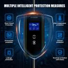 Línea de carga del vehículo eléctrico, cargador del Vehículo eléctrico tipo 2, enchufe CEE 3 Pin 32a, corriente ajustable 32 / 24 / 20 / 16a, con pantalla digital, 7,6 kw, cable 5m, con paquete de almacenamiento