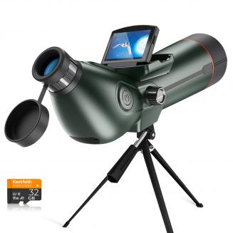 Cannocchiale con Treppiede per Birdwatching Monoculare con Fotocamera Video 4K Foto 30MP Schermo da 3" per Luna e Stelle Kentfaith