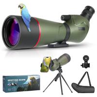 20-60x80 Telescopio de Observación con Trípode y Adaptador para Teléfono, Lente FMC con Prisma BAK4, para Observación de Aves, Caza, Tiro al Blanco, Observación de Vida Silvestre, Kentfaith