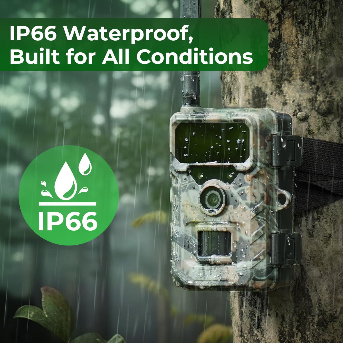 4G Cellular Trail Camera, 2.7K-videor 32MP-foton med realtidsnotiser, 0 ...