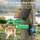 Câmera de Trilha 4G com Transmissão ao Vivo, Vídeos 1080P, Fotos 36MP, Painel Solar 3W, Gatilho Rápido de 0.3s, Visão Noturna de 65ft, IP68 à Prova d'Água, Kentfaith