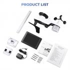 Estação meteorológica WiFi, Estação meteorológica sem fio de 10,2 polegadas, Estações meteorológicas internas sem fio com medidor de chuva e velocidade do vento, Previsão do tempo, medidor de vento, Wunderground